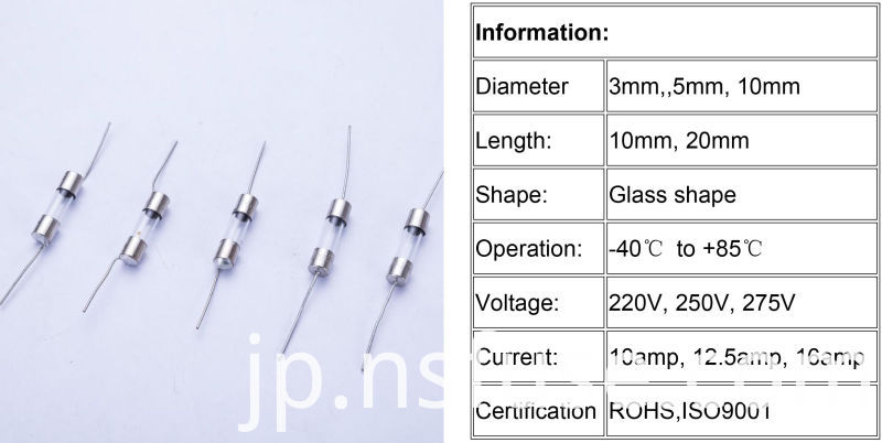 Hot Sell High Voltage Glass Fuse/250V Glass Tube Fuse Holder